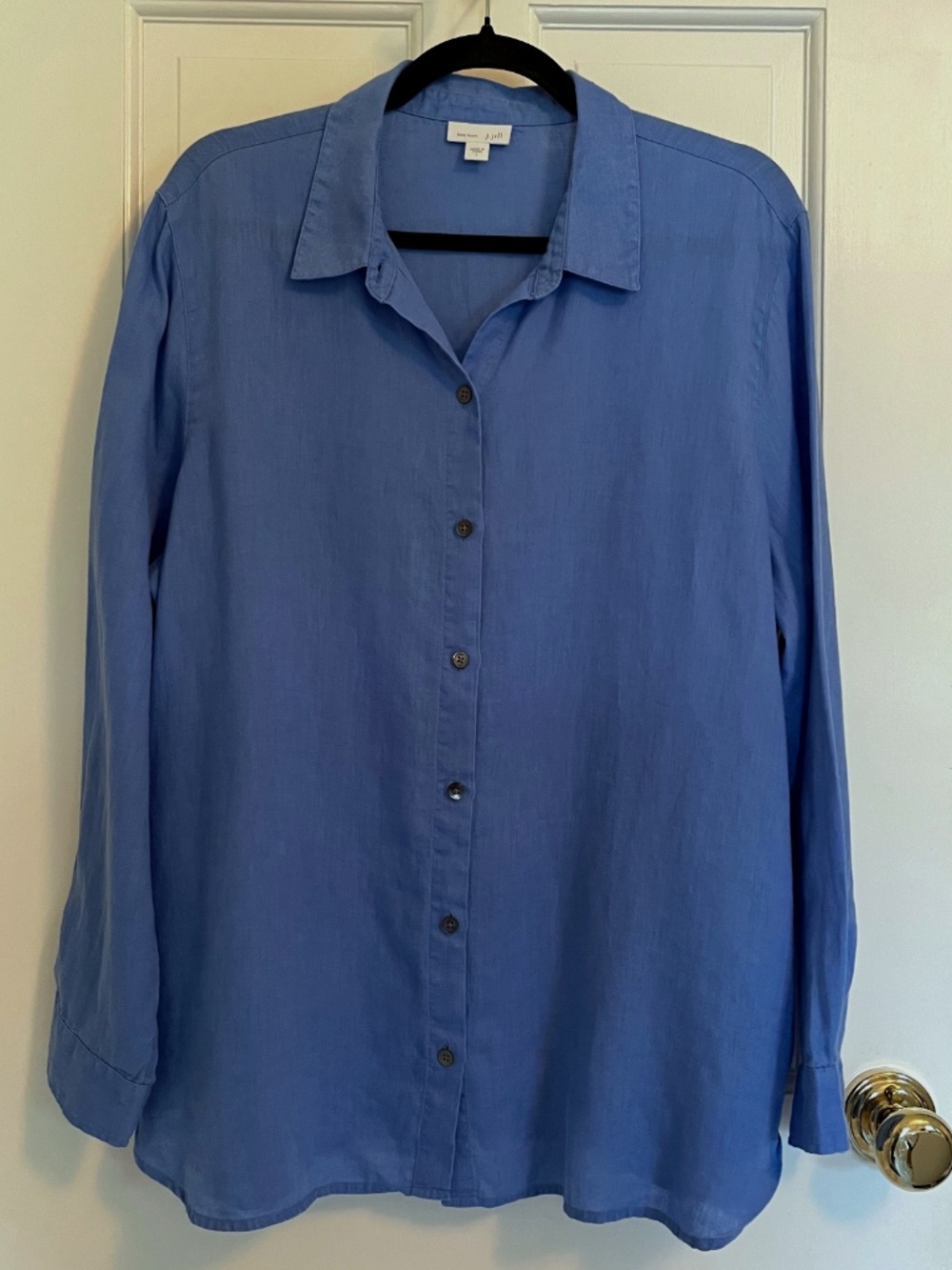 J.Jill Linen Blue Blouse 100% Linen Large